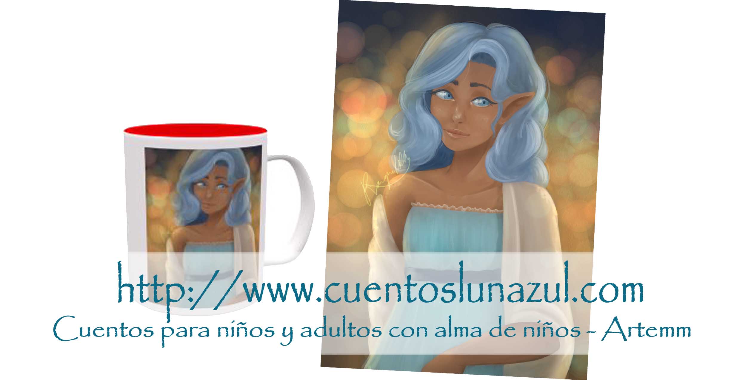 Taza Dama azul